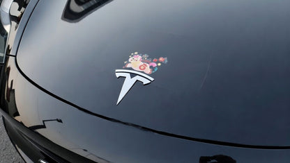 Year of the Horse 2026 Tesla Emblem Sticker – Chinese New Year Red Horse Decal for Tesla Model 3 Y S X